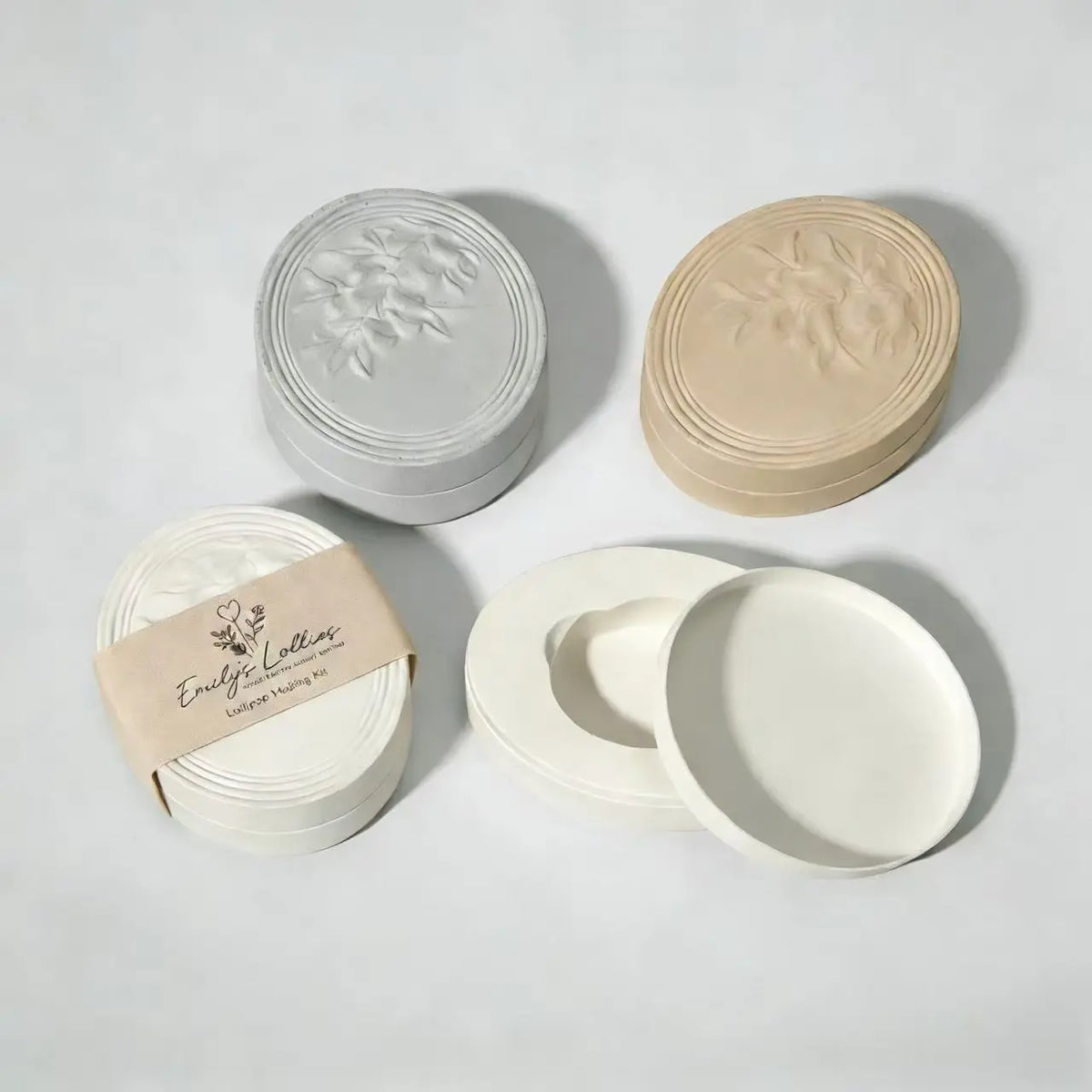 Custom Wet-Press Pulp Molded Box - Compostable Embossed Cosmetic Packaging