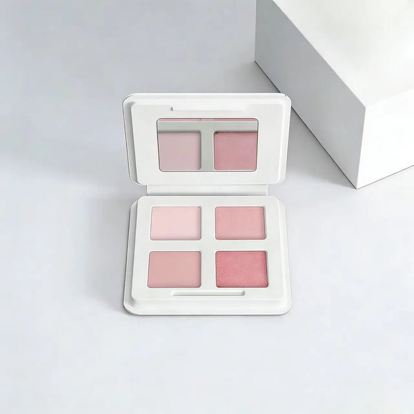 Morong sustainable 4-color eyeshadow palette in sugarcane pulp compact